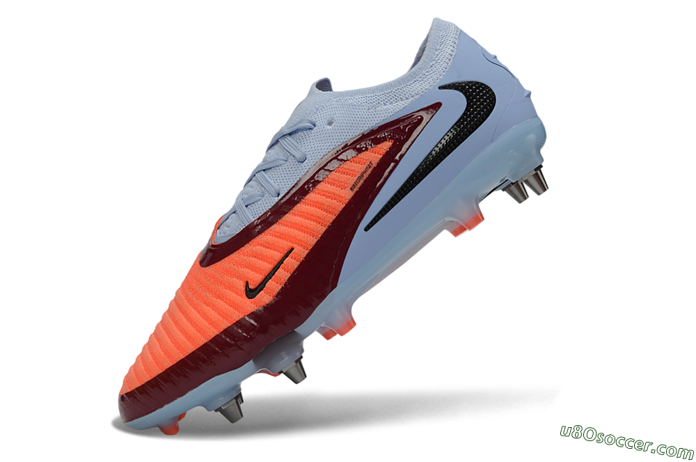 Nike Phantom 6 Low Elite SG Soft Ground Soccer Cleats - Orange/Crimson Red/Sky Blue 5