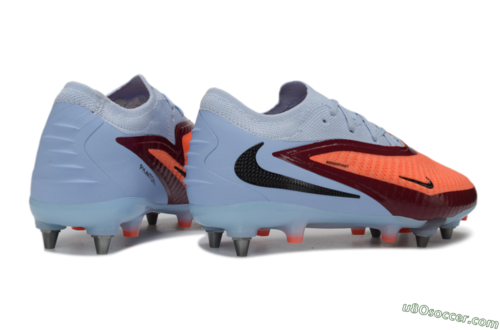 Nike Phantom 6 Low Elite SG Soft Ground Soccer Cleats - Orange/Crimson Red/Sky Blue 6