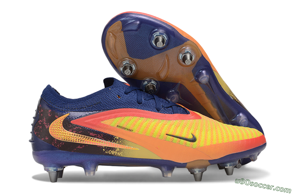 Nike Phantom 6 Low Elite SG Soft Ground Soccer Cleats - Yellow/Bright Yellow/Deep Blue 1