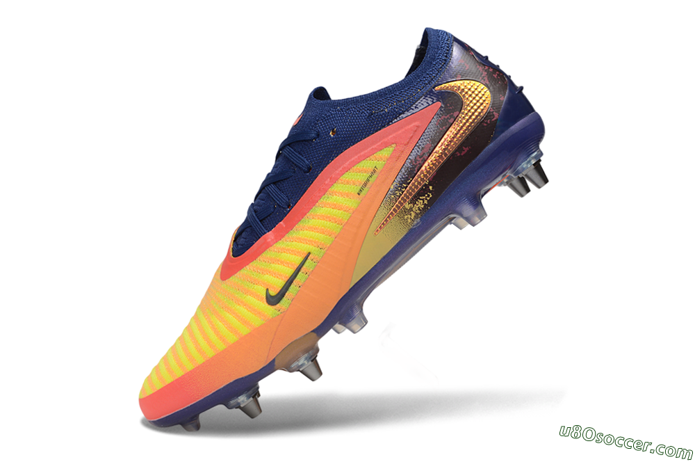 Nike Phantom 6 Low Elite SG Soft Ground Soccer Cleats - Yellow/Bright Yellow/Deep Blue 5