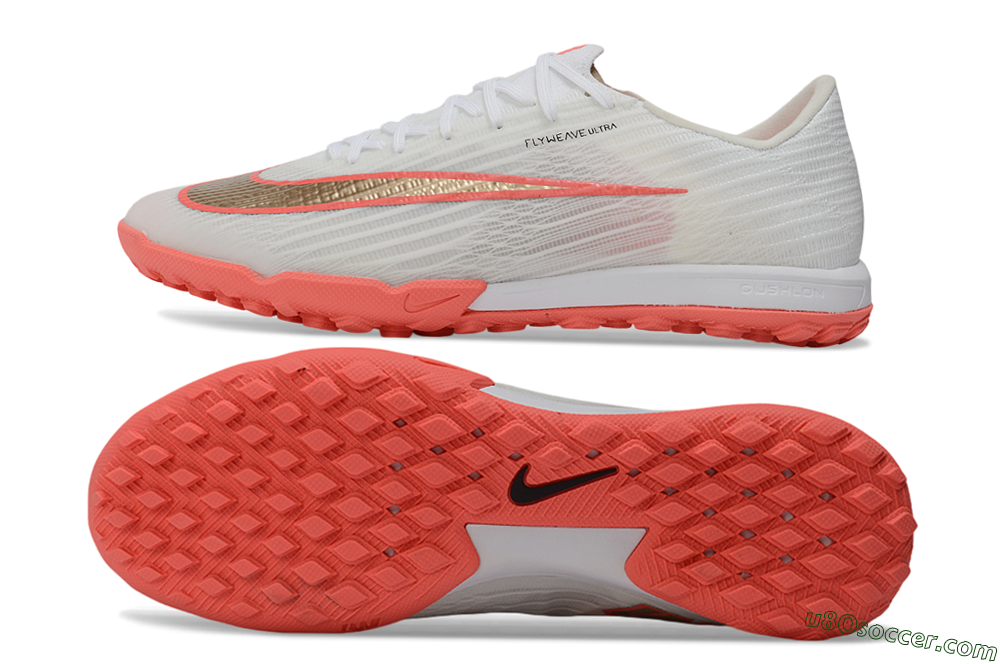 Nike Air Zoom Mercurial Superfly 11 TF Artificial Turf Soccer Shoes - White/Fiery Red/Metallic Gold 0