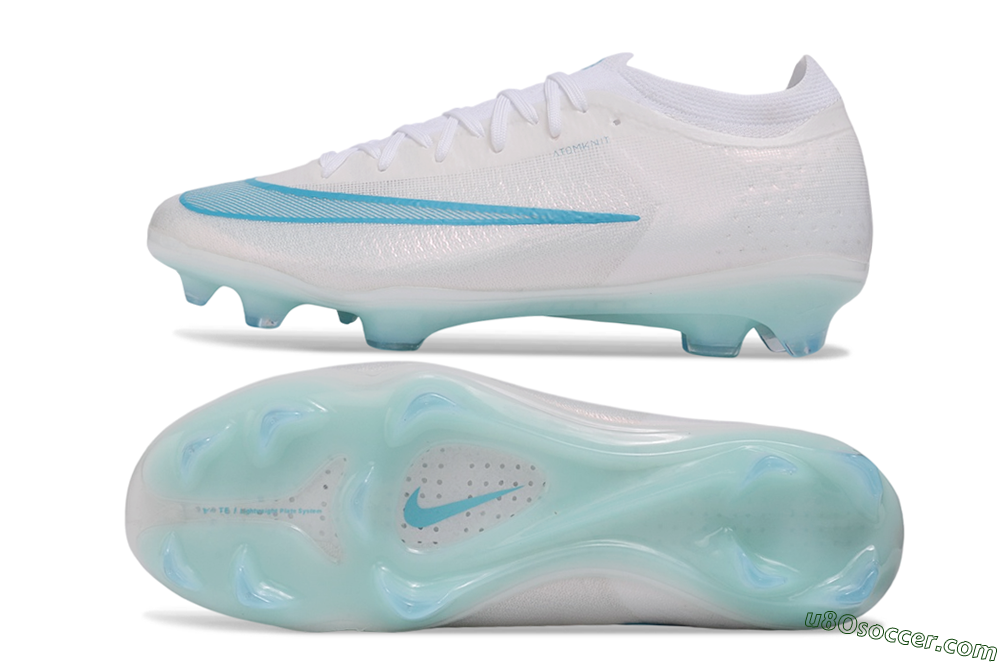 Nike Air Zoom Mercurial Vapor 17 Elite FG Firm Ground Soccer Cleats - White/Aqua Blue/Crystal Clear 0