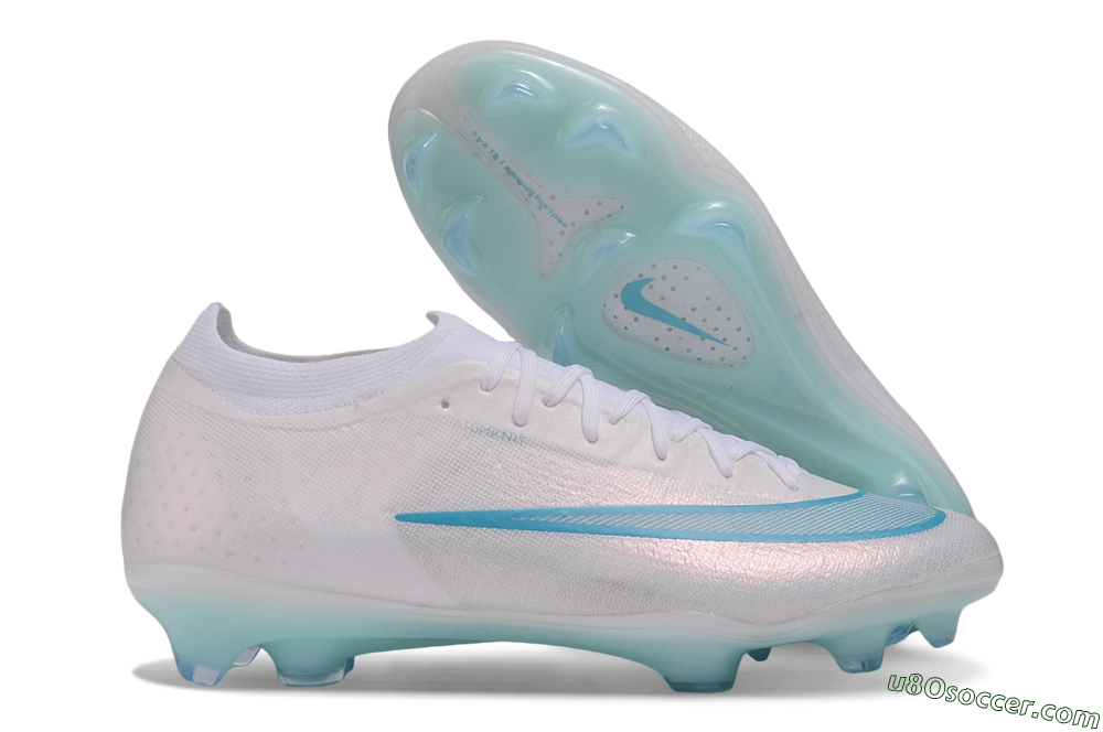Nike Air Zoom Mercurial Vapor 17 Elite FG Firm Ground Soccer Cleats - White/Aqua Blue/Crystal Clear 1