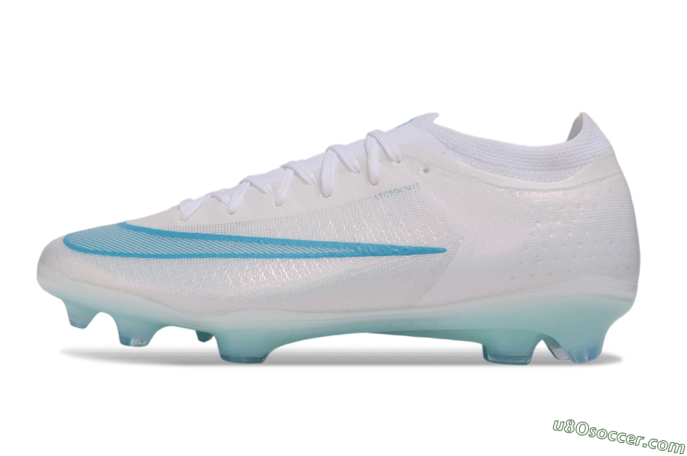 Nike Air Zoom Mercurial Vapor 17 Elite FG Firm Ground Soccer Cleats - White/Aqua Blue/Crystal Clear 2