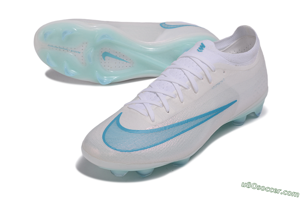 Nike Air Zoom Mercurial Vapor 17 Elite FG Firm Ground Soccer Cleats - White/Aqua Blue/Crystal Clear 3