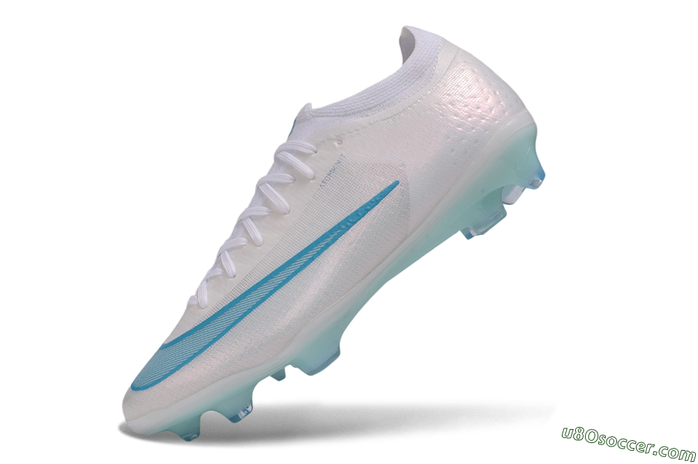 Nike Air Zoom Mercurial Vapor 17 Elite FG Firm Ground Soccer Cleats - White/Aqua Blue/Crystal Clear 5