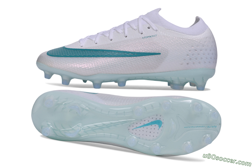 Nike Air Zoom Mercurial Vapor 17 Elite AG Artificial Grass Soccer Cleats - White/White/Teal 0