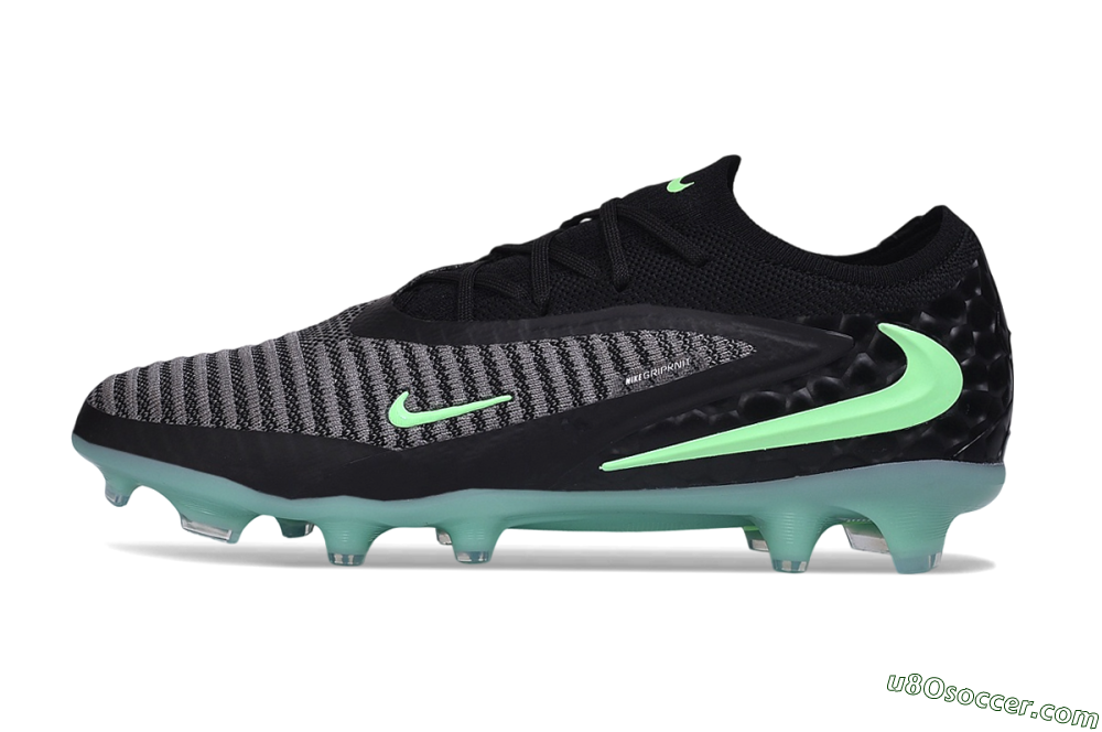Nike Phantom 6 Elite Low FG Firm Ground Soccer Cleats - Black/Black/Mint Foam 2