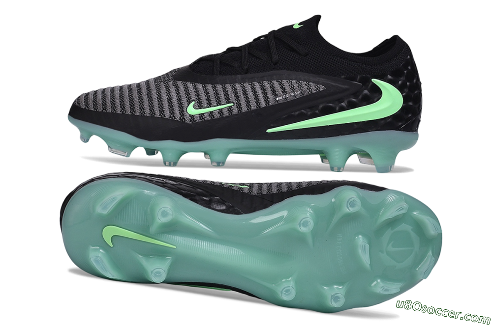 Nike Phantom 6 Elite Low FG Firm Ground Soccer Cleats - Black/Black/Mint Foam 0