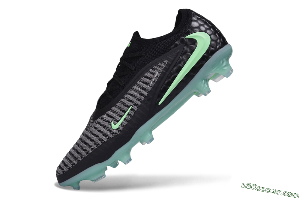 Nike Phantom 6 Elite Low FG Firm Ground Soccer Cleats - Black/Black/Mint Foam 5