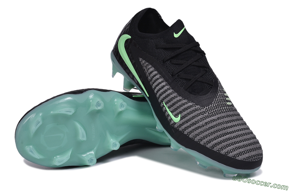 Nike Phantom 6 Elite Low FG Firm Ground Soccer Cleats - Black/Black/Mint Foam 3