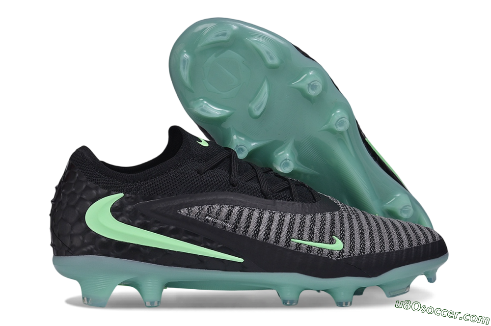 Nike Phantom 6 Elite Low FG Firm Ground Soccer Cleats - Black/Black/Mint Foam 1