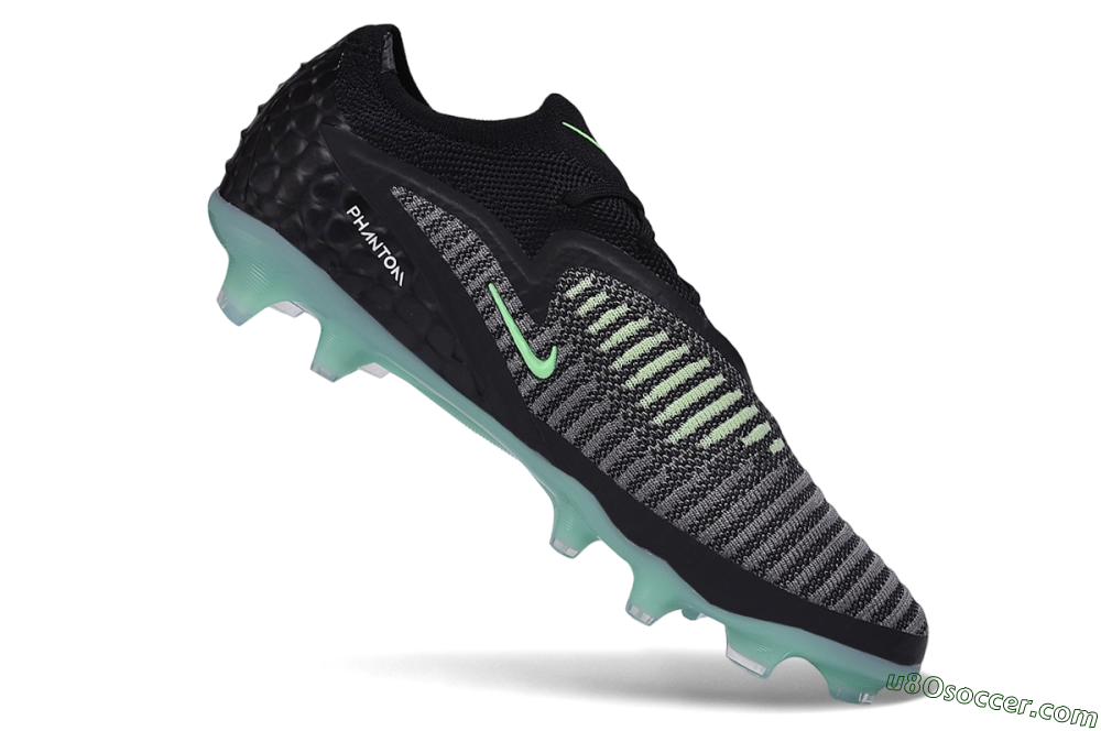 Nike Phantom 6 Elite Low FG Firm Ground Soccer Cleats - Black/Black/Mint Foam 4