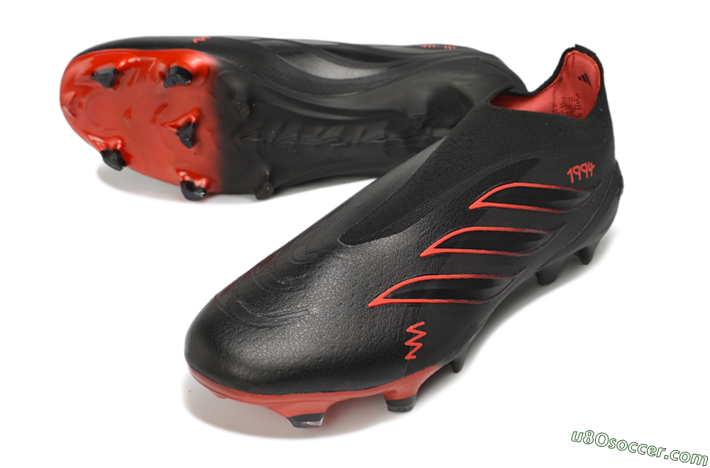 Adidas Predator 26 Elite Laceless FG Firm Ground Soccer Cleats - Black/Core Black/Solar Red 3