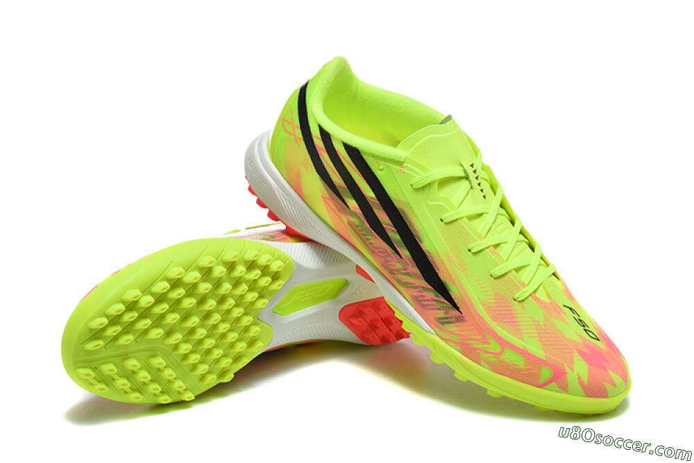 Adidas F50 Hyperfast Pro TF Artificial Turf Soccer Shoes - Yellow/Solar Yellow/Lucid Pink 4