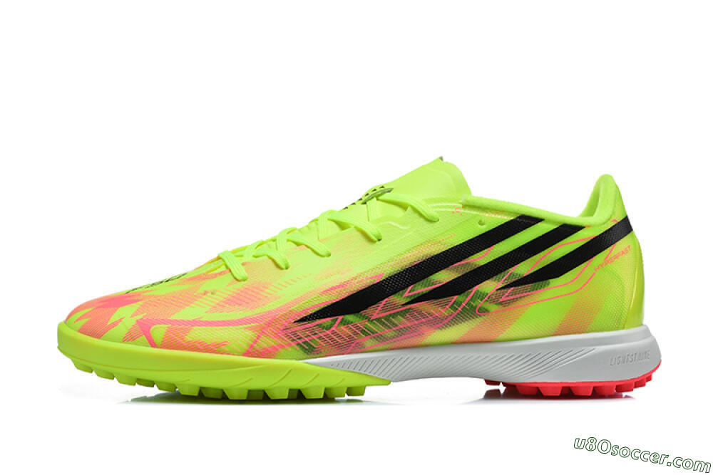 Adidas F50 Hyperfast Pro TF Artificial Turf Soccer Shoes - Yellow/Solar Yellow/Lucid Pink 2