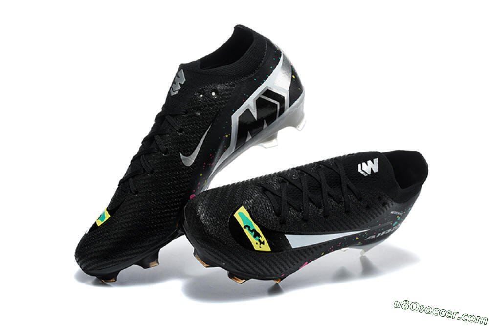 Nike Air Zoom Mercurial Vapor 16 Elite FG Firm Ground Soccer Cleats - Black/Black/Multicolor 6