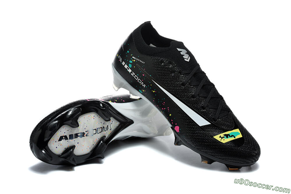 Nike Air Zoom Mercurial Vapor 16 Elite FG Firm Ground Soccer Cleats - Black/Black/Multicolor 4