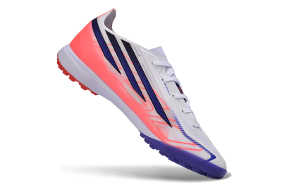 Adidas F50 Hyperfast Pro TF Artificial Turf Soccer Shoes - White/Lucid Fuchsia/Royal Blue