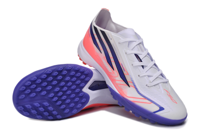 Adidas F50 Hyperfast Pro TF Artificial Turf Soccer Shoes - White/Lucid Fuchsia/Royal Blue