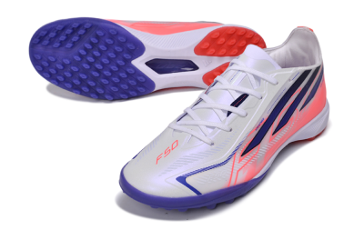 Adidas F50 Hyperfast Pro TF Artificial Turf Soccer Shoes - White/Lucid Fuchsia/Royal Blue