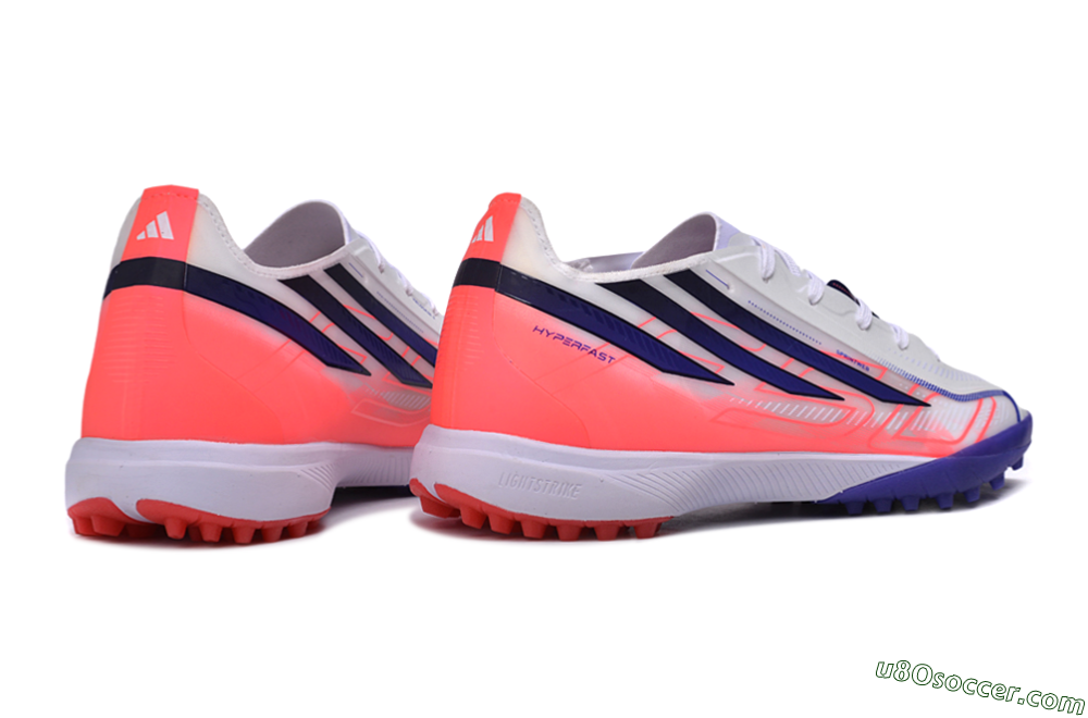 Adidas F50 Hyperfast Pro TF Artificial Turf Soccer Shoes - White/Lucid Fuchsia/Royal Blue 7