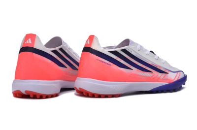 Adidas F50 Hyperfast Pro TF Artificial Turf Soccer Shoes - White/Lucid Fuchsia/Royal Blue