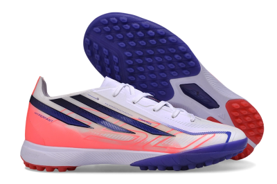 Adidas F50 Hyperfast Pro TF Artificial Turf Soccer Shoes - White/Lucid Fuchsia/Royal Blue