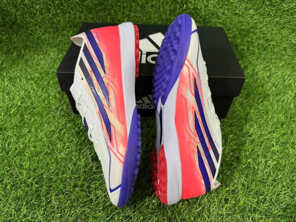 Adidas F50 Hyperfast Pro TF Artificial Turf Soccer Shoes - White/Lucid Fuchsia/Royal Blue