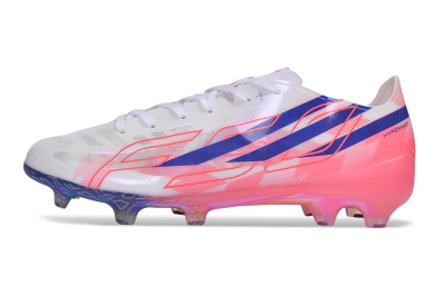 Adidas F50 Hyperfast Evo FG Firm Ground Soccer Cleats - White/Lucid Blue/Solar Pink