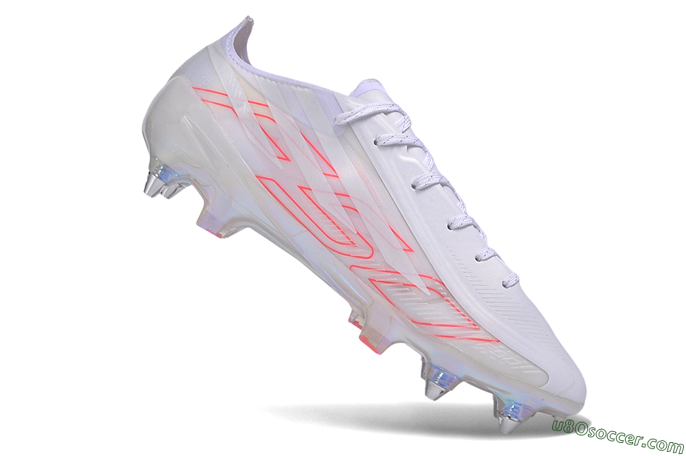 Adidas F50 Hyperfast Elite SG Soft Ground Soccer Cleats - White/White/Solar Red 4