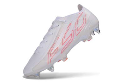 Adidas F50 Hyperfast Elite SG Soft Ground Soccer Cleats - White/White/Solar Red