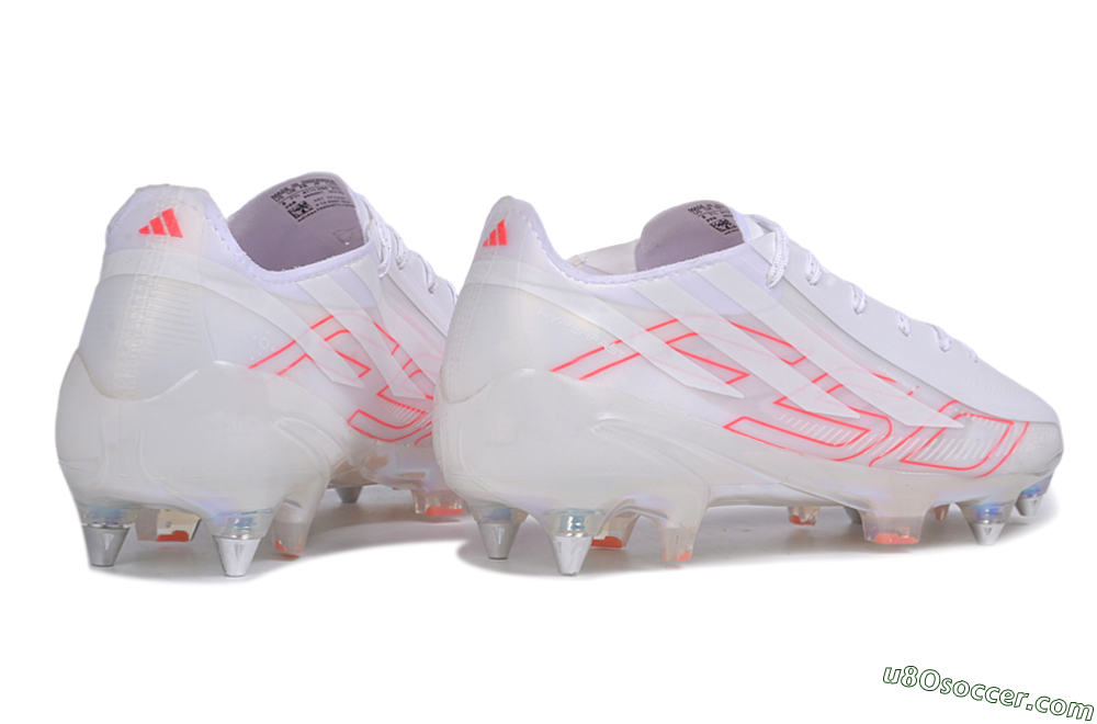 Adidas F50 Hyperfast Elite SG Soft Ground Soccer Cleats - White/White/Solar Red 6