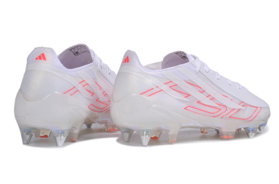 Adidas F50 Hyperfast Elite SG Soft Ground Soccer Cleats - White/White/Solar Red