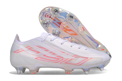 Adidas F50 Hyperfast Elite SG Soft Ground Soccer Cleats - White/White/Solar Red