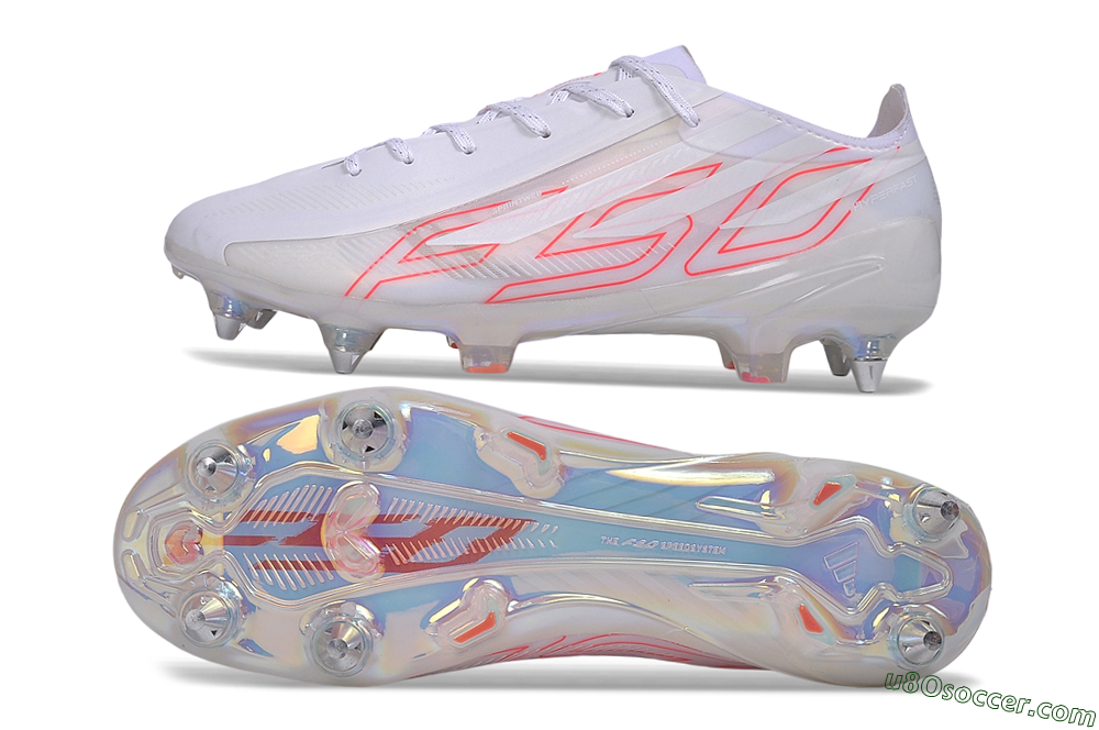 Adidas F50 Hyperfast Elite SG Soft Ground Soccer Cleats - White/White/Solar Red 0