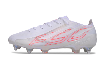 Adidas F50 Hyperfast Elite SG Soft Ground Soccer Cleats - White/White/Solar Red