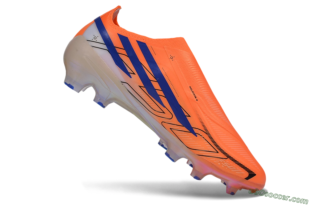 Adidas F50 Hyperfast Elite Laceless FG Firm Ground Soccer Cleats - Orange/Solar Orange/Lucid Blue 4