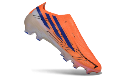 Adidas F50 Hyperfast Elite Laceless FG Firm Ground Soccer Cleats - Orange/Solar Orange/Lucid Blue
