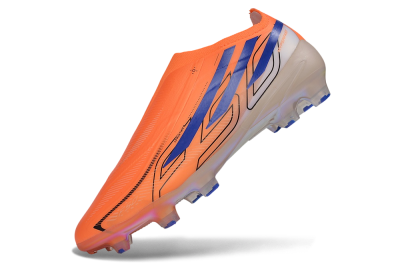Adidas F50 Hyperfast Elite Laceless FG Firm Ground Soccer Cleats - Orange/Solar Orange/Lucid Blue