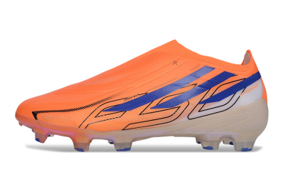 Adidas F50 Hyperfast Elite Laceless FG Firm Ground Soccer Cleats - Orange/Solar Orange/Lucid Blue