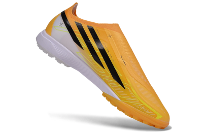 Adidas F50 Hyperfast Elite Laceless TF Artificial Turf Soccer Shoes - Orange/Solar Gold/Black