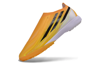 Adidas F50 Hyperfast Elite Laceless TF Artificial Turf Soccer Shoes - Orange/Solar Gold/Black