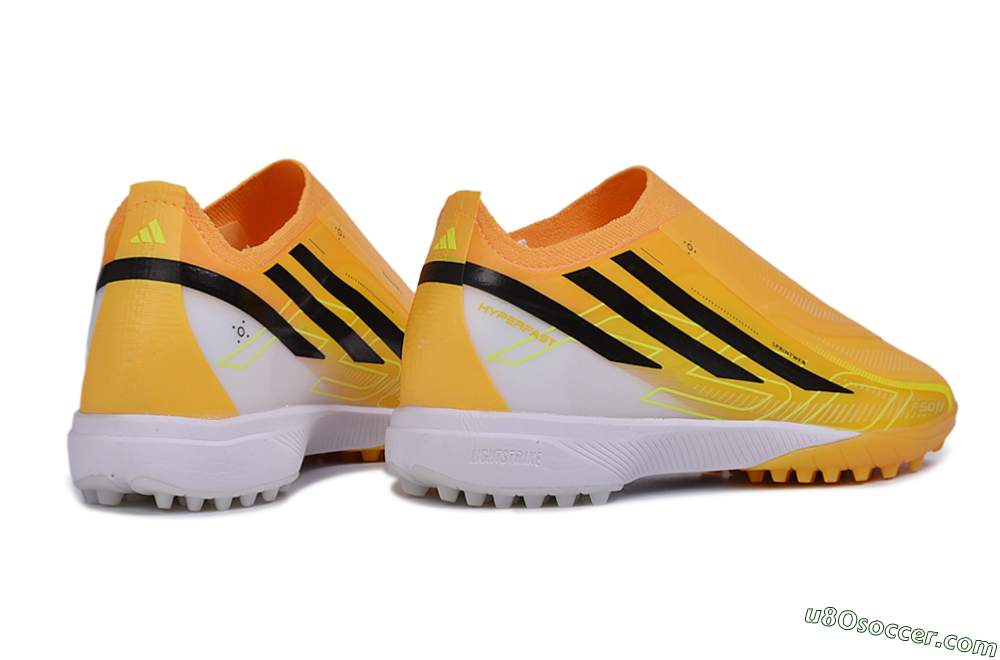 Adidas F50 Hyperfast Elite Laceless TF Artificial Turf Soccer Shoes - Orange/Solar Gold/Black 6