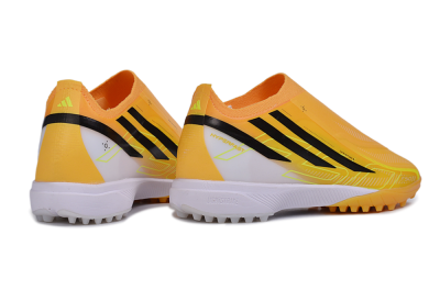 Adidas F50 Hyperfast Elite Laceless TF Artificial Turf Soccer Shoes - Orange/Solar Gold/Black