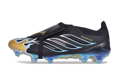 Adidas Predator 26 Elite Fold-Over Tongue FG Firm Ground Soccer Cleats - Black/Core Black/Metallic Gold