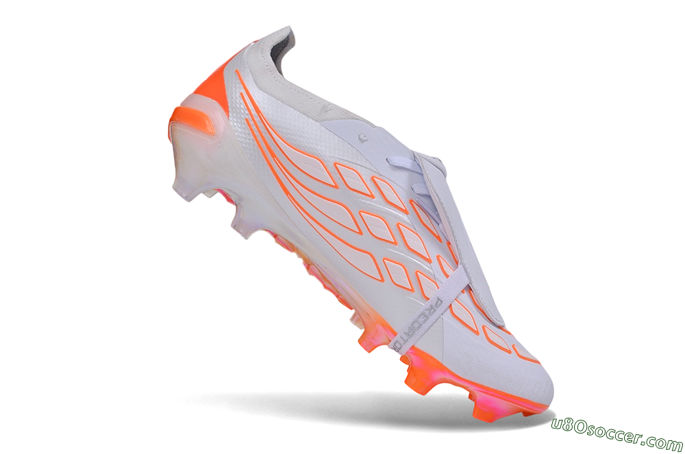 Adidas Predator 26 Elite Fold-Over Tongue FG Firm Ground Soccer Cleats - White/Cloud White/Solar Red 4