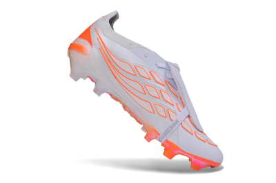 Adidas Predator 26 Elite Fold-Over Tongue FG Firm Ground Soccer Cleats - White/Cloud White/Solar Red