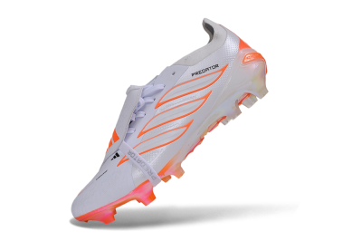 Adidas Predator 26 Elite Fold-Over Tongue FG Firm Ground Soccer Cleats - White/Cloud White/Solar Red