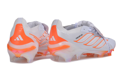 Adidas Predator 26 Elite Fold-Over Tongue FG Firm Ground Soccer Cleats - White/Cloud White/Solar Red